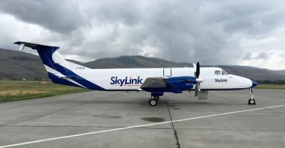 Image of SkyLink B1900 plane in new livery