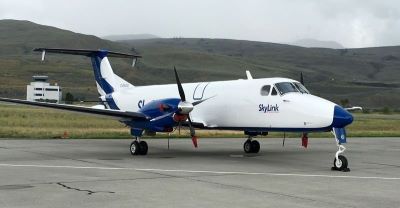 Image of SkyLink B1900 plane in new livery